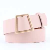Fashion Woman Leather Metal Trapezoidal Buckle Belt Strap For Dress Jeans Nhpo134104 main image 10