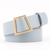 Fashion Woman Leather Metal Trapezoidal Buckle Belt Strap For Dress Jeans Nhpo134104 main image 12