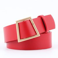 Fashion Woman Leather Metal Trapezoidal Buckle Belt Strap For Dress Jeans Nhpo134104 main image 13