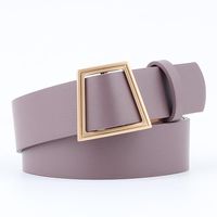 Fashion Woman Leather Metal Trapezoidal Buckle Belt Strap For Dress Jeans Nhpo134104 main image 14