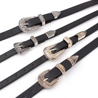 Fashion Woman Leather Metal Double Buckle Belt Strap For Dress Jeans Nhpo134144 main image 3
