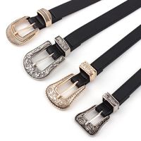 Fashion Woman Leather Metal Double Buckle Belt Strap For Dress Jeans Nhpo134144 main image 4