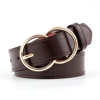 Fashion Woman Leather Metal Double Round Buckle Belt Strap For Dress Jeans Nhpo134146 main image 7