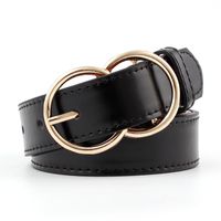 Fashion Woman Leather Metal Double Round Buckle Belt Strap For Dress Jeans Nhpo134146 main image 10