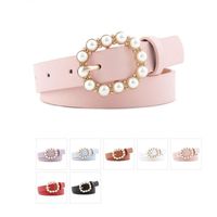 Fashion Woman Faux Leather Beads Buckle Belt Strap For Dress Jeans Black Red Purple Nhpo134155 main image 4