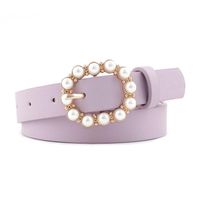Fashion Woman Faux Leather Beads Buckle Belt Strap For Dress Jeans Black Red Purple Nhpo134155 main image 13