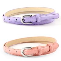 Fashion Woman Faux Leather Metal Thin Belt Strap For Dress Jeans Candy Color Nhpo134156 main image 1