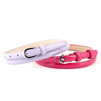Fashion Woman Faux Leather Metal Thin Belt Strap For Dress Jeans Candy Color Nhpo134156 main image 3