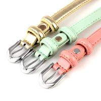 Fashion Woman Faux Leather Metal Thin Belt Strap For Dress Jeans Candy Color Nhpo134156 main image 4