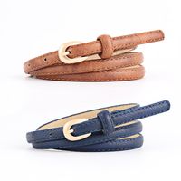 Fashion Woman Faux Leather Metal Buckle Thin Belt Strap For Jeans Dress Multicolor Nhpo134166 main image 2
