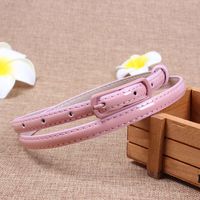 Fashion Woman Faux Leather Metal Buckle Thin Belt Strap For Jeans Dress Candy Color Nhpo134170 main image 7