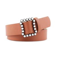 Fashion Woman Faux Leather Beads Buckle Belt Strap For Jeans Dress Multicolor Nhpo134173 main image 8