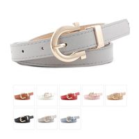 Fashion Woman Faux Leather Metal Buckle Thin Belt Strap For Jeans Dress Candy Color Nhpo134194 main image 5