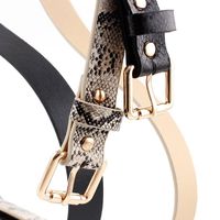 Fashion Woman Imitation Leather Snake Metal Buckle Thin Belt Strap For Jeans Multicolor Nhpo134197 main image 4