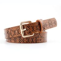 Fashion Woman Imitation Leather Snake Metal Buckle Thin Belt Strap For Jeans Multicolor Nhpo134197 main image 8