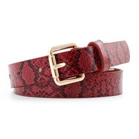 Fashion Woman Imitation Leather Snake Metal Buckle Thin Belt Strap For Jeans Multicolor Nhpo134197 main image 9