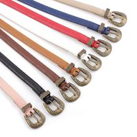 Fashion Retro Woman Imitation Leather Carved Metal Buckle Thin Belt Strap For Jeans Dress Multicolor Nhpo134199 main image 3