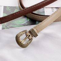 Fashion Retro Woman Imitation Leather Carved Metal Buckle Thin Belt Strap For Jeans Dress Multicolor Nhpo134199 main image 4