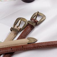 Fashion Retro Woman Imitation Leather Carved Metal Buckle Thin Belt Strap For Jeans Dress Multicolor Nhpo134199 main image 5