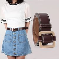Fashion Woman Leather Metal Buckle Belt Strap For Jeans Dress Multicolor Nhpo134206 main image 1