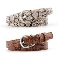 Fashion Woman Faux Leather Metal Buckle Snake Belt Belt For Jeans Multicolor Nhpo134210 main image 2