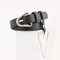 Fashion Woman Faux Leather Metal Triangle Buckle Belt Strap For Jeans Dress Multicolor Nhpo134221 main image 8