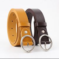 Fashion Woman Imitation Leather Metal Oval Buckle Thin Belt Strap For Jeans Multicolor Nhpo134236 main image 1