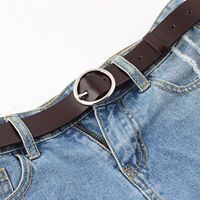 Fashion Woman Imitation Leather Metal Oval Buckle Thin Belt Strap For Jeans Multicolor Nhpo134236 main image 5