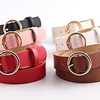 Fashion Woman Imitation Leather Pin Buckle Belt Strap For Jeans Multicolor Nhpo134263 main image 21