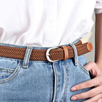 Fashion Woman Elastic Braided Pin Buckle Belt Strap For Jeans Multicolor Nhpo134266 main image 29