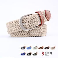 Fashion Woman Elastic Braided Pin Buckle Belt Strap For Jeans Multicolor Nhpo134266 main image 27
