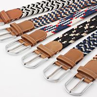 Fashion Unisex Elastic Braided Pin Buckle Belt Strap For Jeans Multicolor Nhpo134268 main image 28