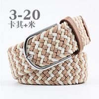 Fashion Unisex Elastic Braided Pin Buckle Belt Strap For Jeans Multicolor Nhpo134268 main image 25