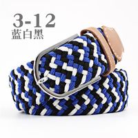 Fashion Unisex Elastic Braided Pin Buckle Belt Strap For Jeans Multicolor Nhpo134268 main image 24