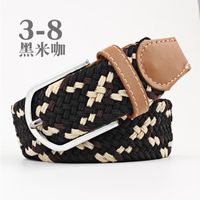 Fashion Unisex Elastic Braided Pin Buckle Belt Strap For Jeans Multicolor Nhpo134268 main image 21