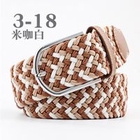 Fashion Unisex Elastic Braided Pin Buckle Belt Strap For Jeans Multicolor Nhpo134268 main image 20