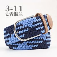 Fashion Unisex Elastic Braided Pin Buckle Belt Strap For Jeans Multicolor Nhpo134268 main image 17