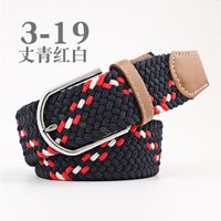 Fashion Unisex Elastic Braided Pin Buckle Belt Strap For Jeans Multicolor Nhpo134268 main image 3