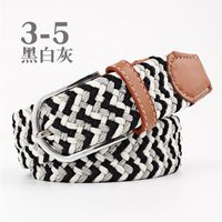 Fashion Unisex Elastic Braided Pin Buckle Belt Strap For Jeans Multicolor Nhpo134268 main image 16