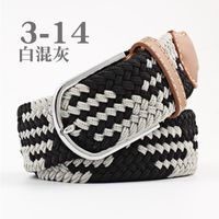 Fashion Unisex Elastic Braided Pin Buckle Belt Strap For Jeans Multicolor Nhpo134268 main image 15