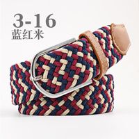 Fashion Unisex Elastic Braided Pin Buckle Belt Strap For Jeans Multicolor Nhpo134268 main image 14
