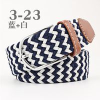 Fashion Unisex Elastic Braided Pin Buckle Belt Strap For Jeans Multicolor Nhpo134268 main image 11