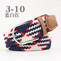 Fashion Unisex Elastic Braided Pin Buckle Belt Strap For Jeans Multicolor Nhpo134268 main image 9
