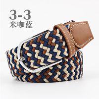 Fashion Unisex Elastic Braided Pin Buckle Belt Strap For Jeans Multicolor Nhpo134268 main image 6