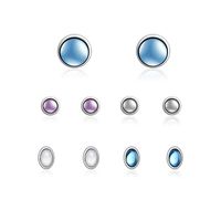 Retro Style Light Blue Round Alloy Earrings Set Nhxs134290 main image 6