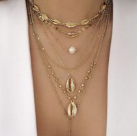 Bohemian Shell Beads Sequins Multi-layer Alloy Necklace Nhgy134318 main image 1