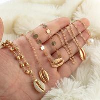 Bohemian Shell Beads Sequins Multi-layer Alloy Necklace Nhgy134318 main image 3