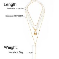 Simple Imitation Beads Clavicle Chain Long Neck Chain Lock Wild Necklace Nhct134386 main image 6