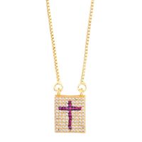 Fashion Cross Necklace Black And White Zircon Necklace Nhas134433 main image 3