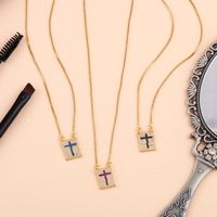 Fashion Cross Necklace Black And White Zircon Necklace Nhas134433 main image 5
